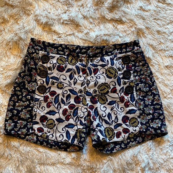 Anthropologie Floral Print Shorts size 2 - Picture 2 of 7
